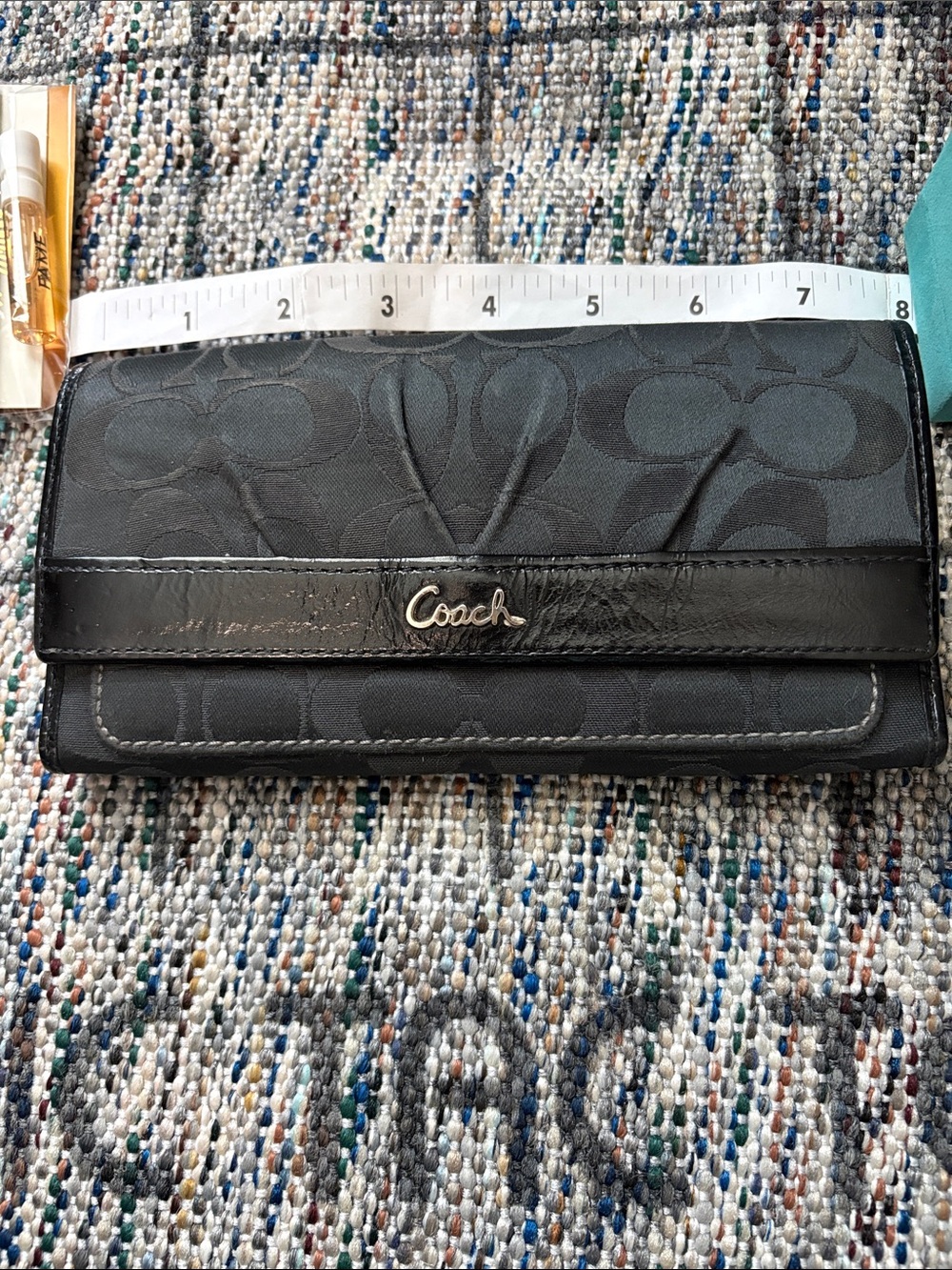 Coach Black Signature Continental Wallet - Picture 2 of 13